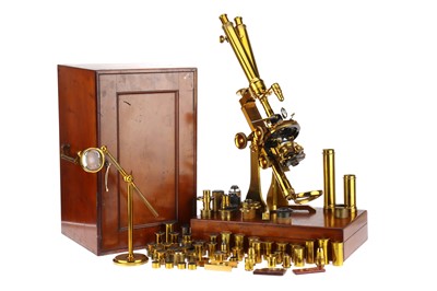 Lot 1079 - An Large & Extensively Equipped Ross No.1 Binocular microscope Outfit