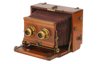 Lot 238 - A J. Lancaster & Sons Stereo Instantograph Mahogany Field Camera