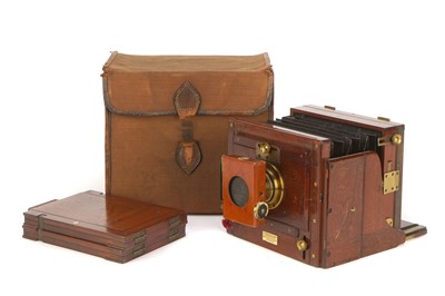Lot 242 - A W. Watson & Son Half Plate Mahogany Tailboard Camera