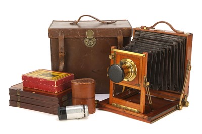 Lot 244 - A W. Watson & Sons Premier Tourist Half Plate Mahogany Field Camera