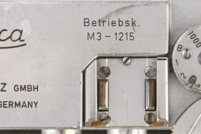 Lot 41 - A Leica M3 SS 'Betriebsk.' Rangefinder Body