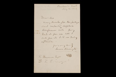 Lot 410 - James Neysmith Letter