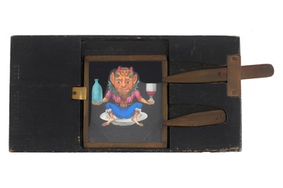 Lot 197 - Magic Lantern Devil with Bottles signed by Desh