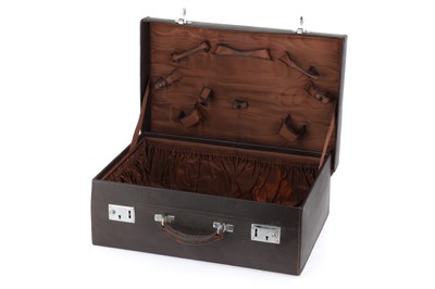 Lot 443 - 1920's Leather & Chrome Suitcase