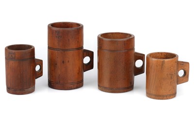 Lot 875 - Part sets of Oak Dry Capacity Measures