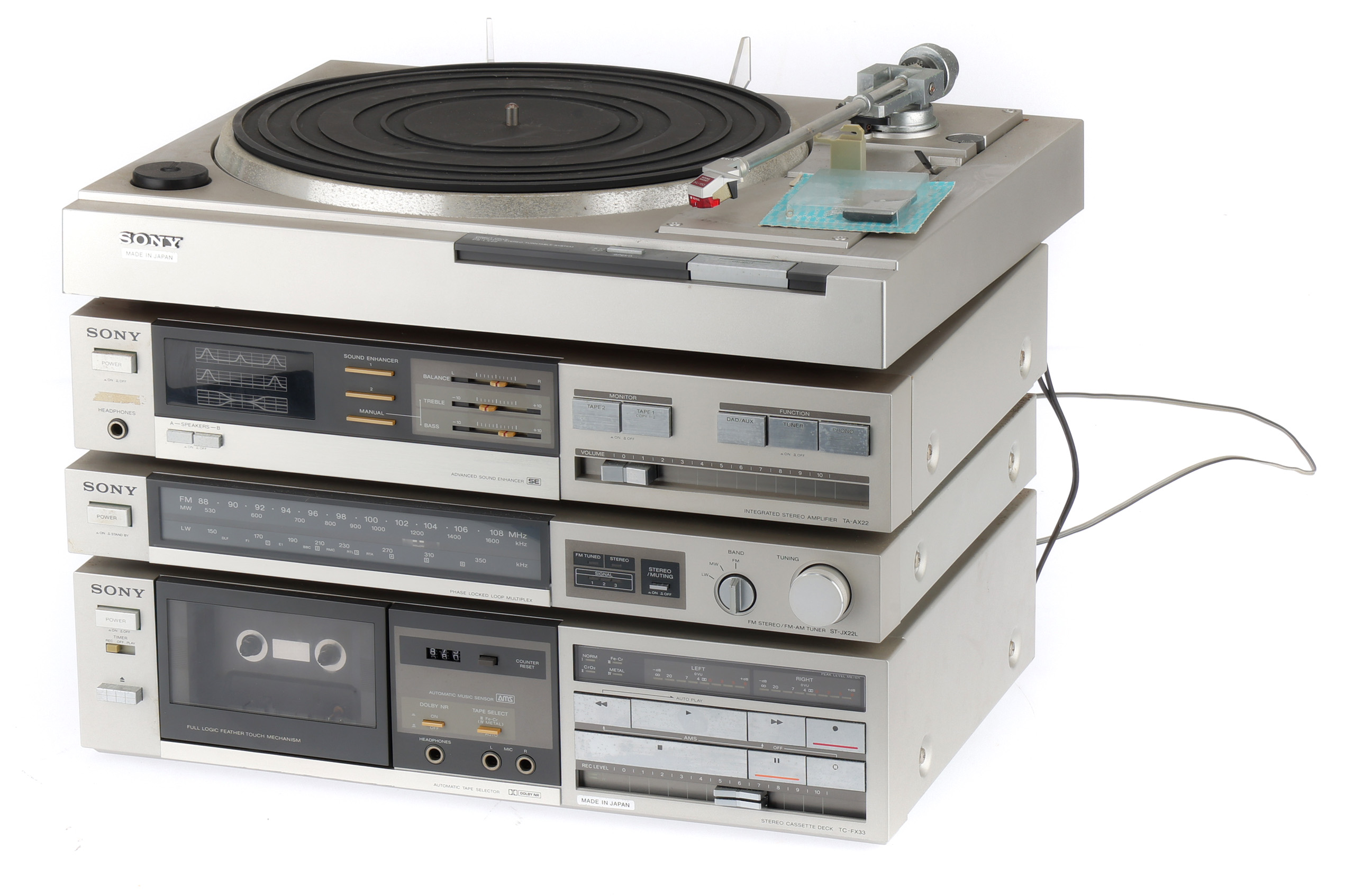 Lot 386 - A Sony HiFi Stack - TA-AX22, ST-JX22L,