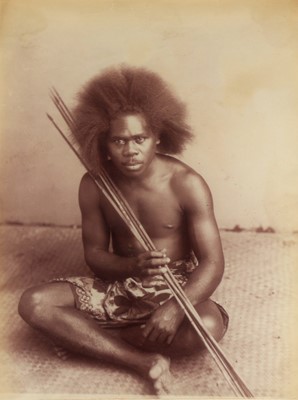 Lot 21 - Albumen Print, Att. Alfred Burton, Fijian Man