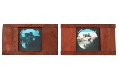 Lot 507 - Magic Lantern Slides, river scene and day and night