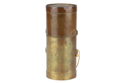 Lot 713 - A brass Portable Corn Scale of cylindrical form