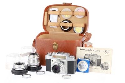 Lot 334 - An Agfa Ambi Silette Rangefinder Camera Outfit