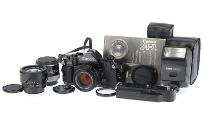 Lot 168 - A Canon A-1 35mm Camera Outfit