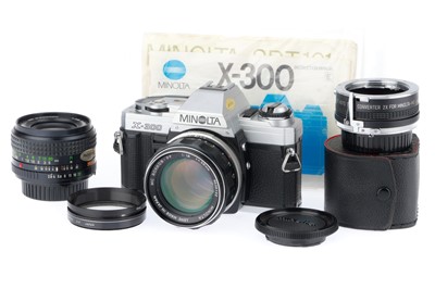 Lot 80 - A Minolta X-300 35mm SLR Camera Outfit