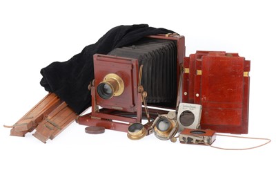 Lot 508 - A Butchers "The National Camera" Half Plate Mahogany Camera