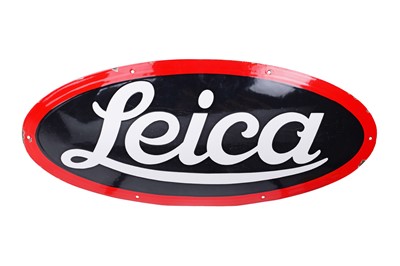 Lot 109 - A Large Enamel Leica Shop Advertising Sign