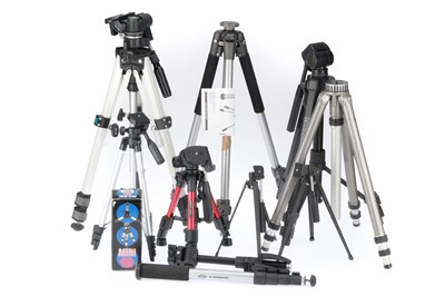 Lot 608 - A Mixed Selection of Travel & Lightweight Tripods