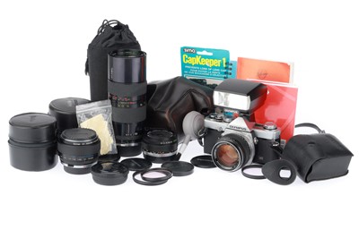 Lot 223 - An Olympus OM1N Camera Outfit