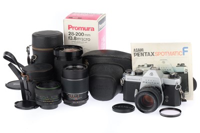 Lot 231 - An Asahi Pentax Spotmatic F Camera Outfit