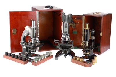 Lot 622 - Collection of 3 Baker Microscopes