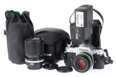 Lot 92 - A Nikon FG 35mm SLR Camera Outfit