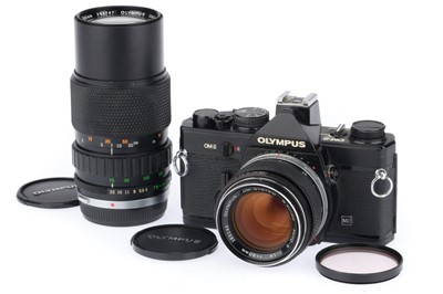 Lot 94 - An Olympus OM-2 MD SLR Camera Outfit