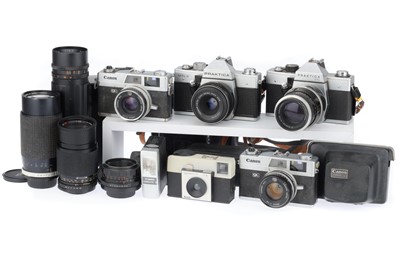 Lot 127 - A Selection of M42 Cameras and Lenses