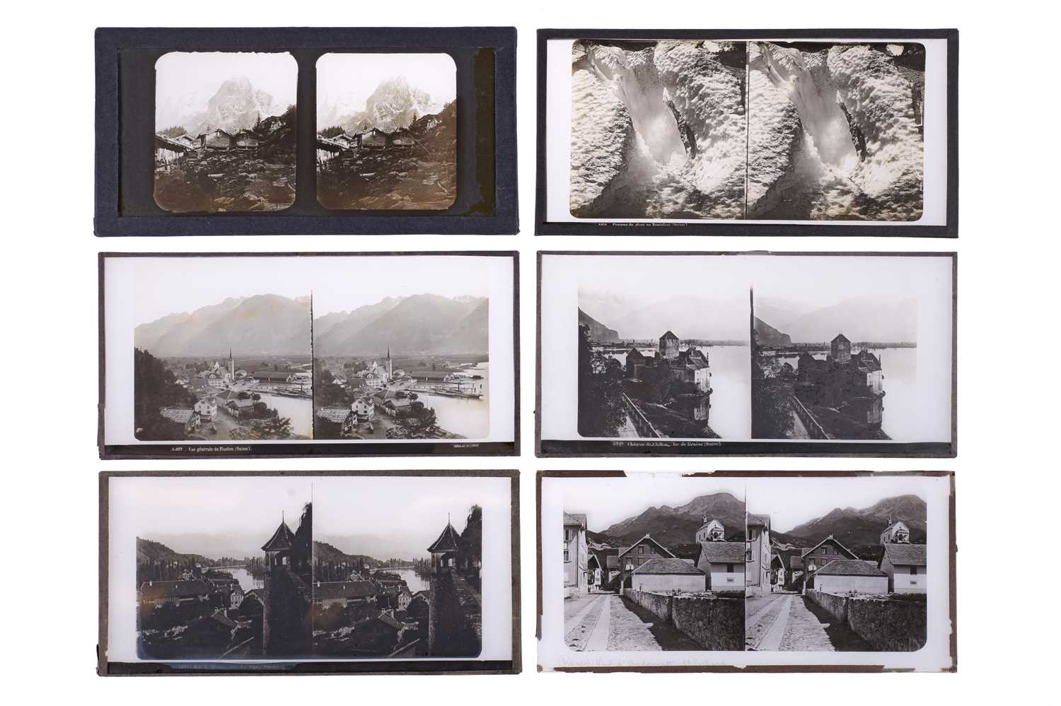 Lot 137 - Collection of 42 Stereo Glass Diaposotives, Switzerland