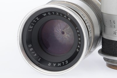 Lot 25 - A Pair of Leitz Wetzlar Elmar f/4 90mm Lenses
