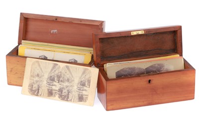 Lot 719 - Collection of Stereo Cards In Wooden Cases