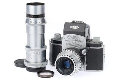Lot 118 - A Rheinmetall VEB Exa System SLR Camera Outfit