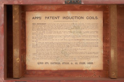 Lot 253 - Victorian Induction Coil, Alfred Apps