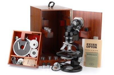 Lot 766 - Classic Microscopy - Zeiss Opton Microscope Outfit