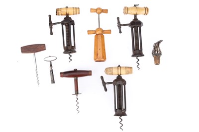 Lot 701B - Collection of 3 Steel IV Pillar Kings Screw Cork Screws