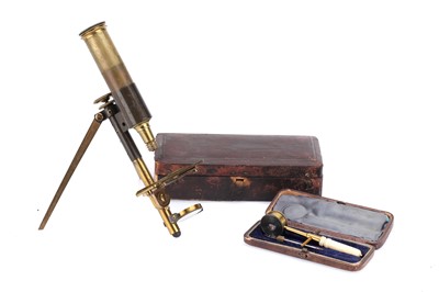 Lot 198 - A Folding Microscope & Pocket Microscope