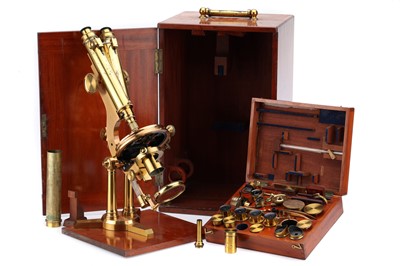 Lot 197 - A Large Smith & Beck No.1 Circuit Stage Binocular Microscope