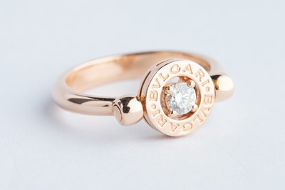 Lot 39 - A 18ct Rose Gold Bvlgari Diamond Ring