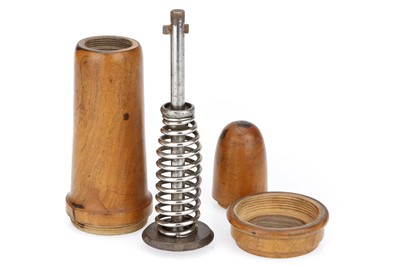 Lot 931 - Treen - Large Aero Engine Popet Valve in Wooden Container