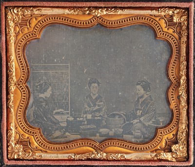 Lot 5 - Daguerreotype-Japanese Women Tea Drinking