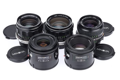 Lot 370 - A Group of Minolta Prime Lenses