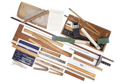 Lot 994 - A Collection of Rules, Drawing Instruments, & Navigation Aides