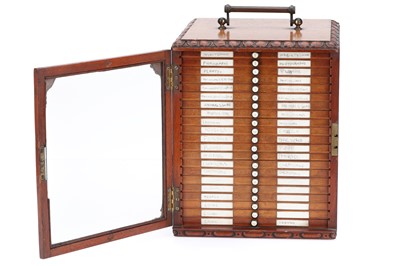 Lot 218 - Victorian Microscope Cabinet & Slide Collection