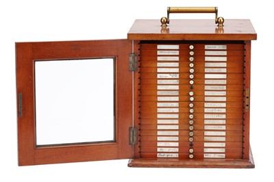 Lot 219 - Victorian Microscope Cabinet & Slide Collection