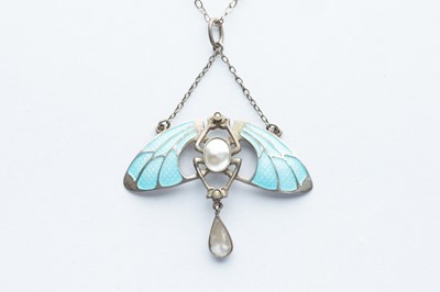 Lot 52 - A Fine Silver & Engine Turned Enamel Pendant