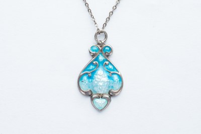Lot 53 - A Silver & Blue Enamel Pendant