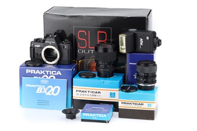 Lot 80 - A Praktica BX20 35mm SLR Twin Zoom Camera Outfit
