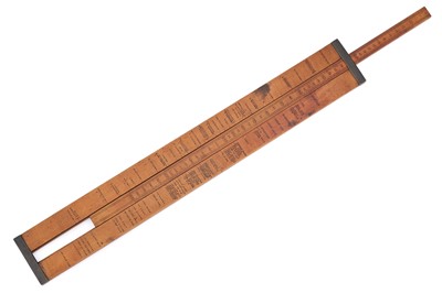 Lot 297 - English Chemical Equivalents Slide Rule after Wollaston, hydrogen-scale variant
