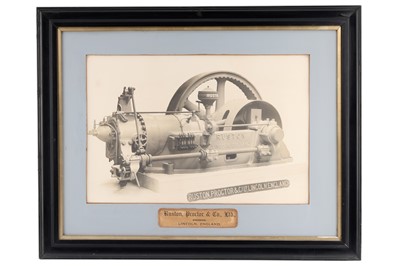 Lot 398 - Large & Impressive Photograph of a Ruston Open Crank Oil Engine