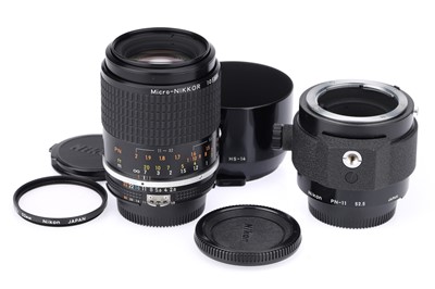 Lot 219 - A Nikon Micro-Nikkor f/2.8 105mm Lens and PN-11 Tube