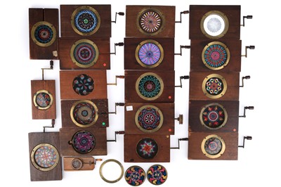 Lot 438 - A Large Collection of 18 Mechanical Chromatrope Magic Lantern Slides