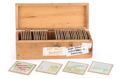 Lot 405 - Magic Lantern Slides, Art Deco Adverts & Christmas