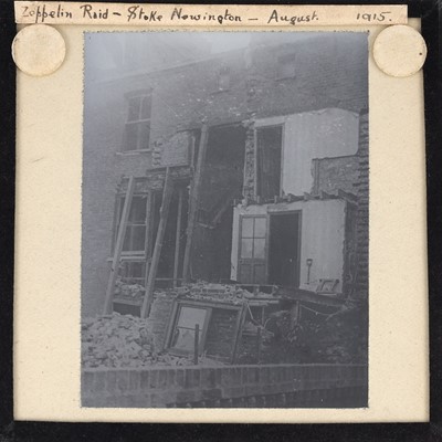 Lot 451 - Magic Lantern Slide, Zeppelin Raid, 1915